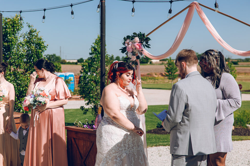 A nontraditional farm wedding at Navarro Farm in Frankfort, Illinois