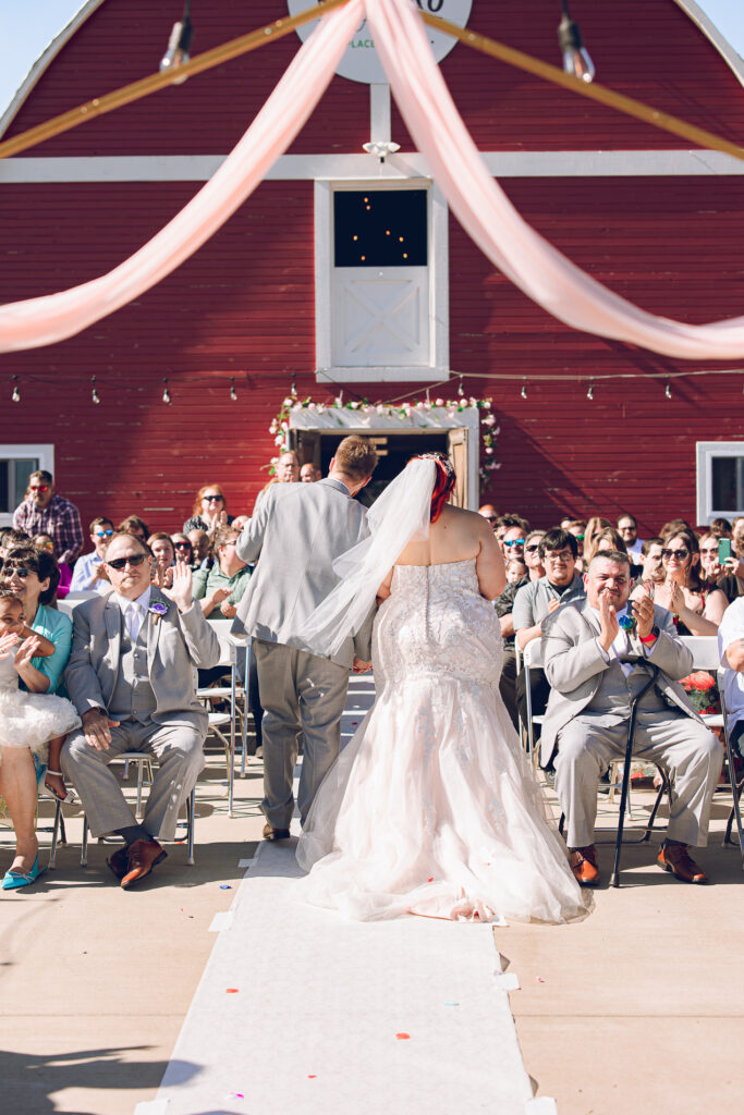 A nontraditional farm wedding at Navarro Farm in Frankfort, Illinois