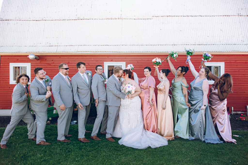 A nontraditional farm wedding at Navarro Farm in Frankfort, Illinois