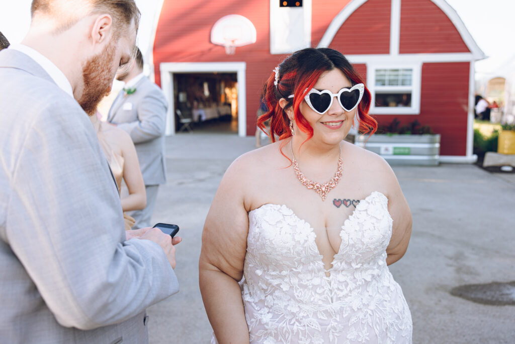 A nontraditional farm wedding at Navarro Farm in Frankfort, Illinois