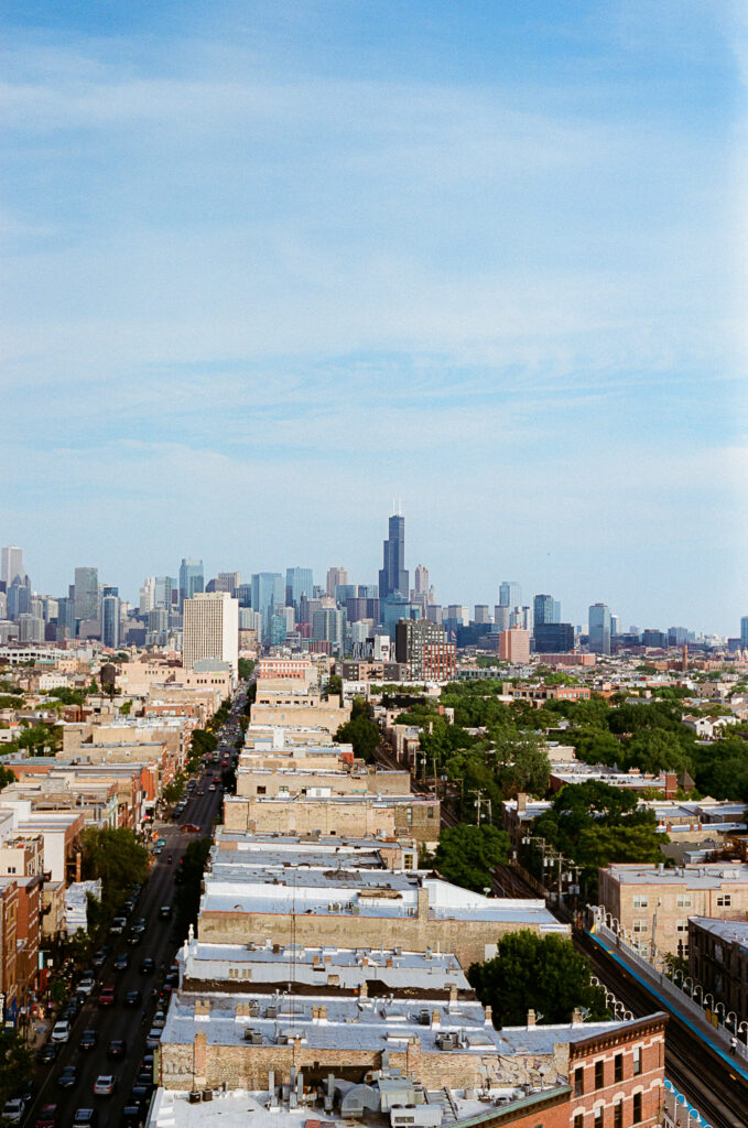 Film photography from a Chinese wedding weekend at The Robey in Wicker Park and Lee Wing Wah in Chinatown, Chicago