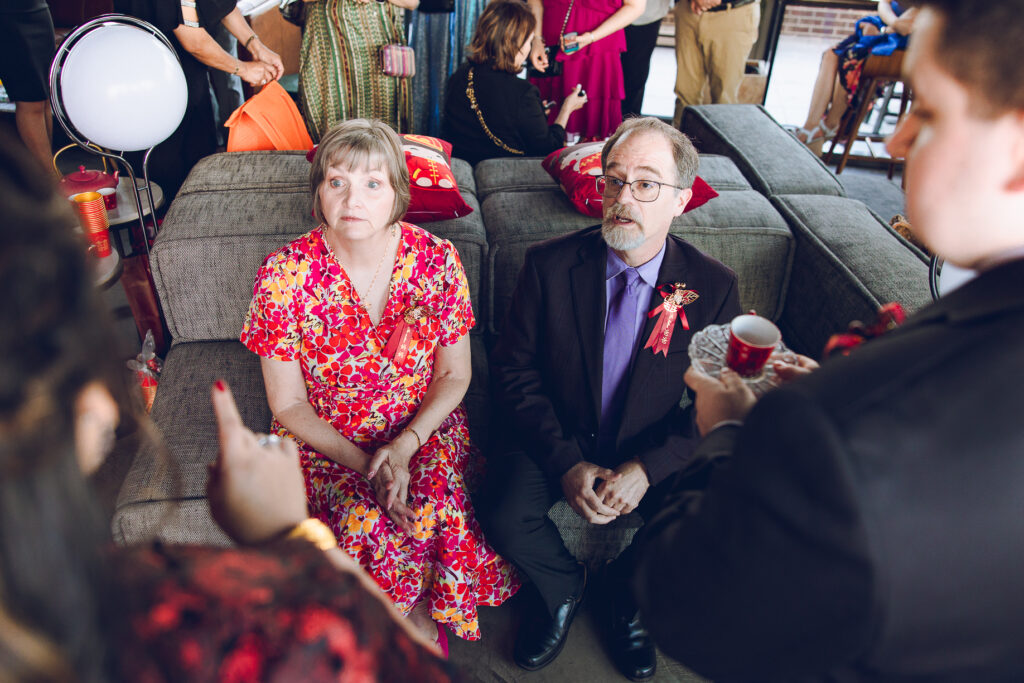 A couple hosts a traditional Chinese tea ceremony as part of their wedding at The Robey in Wicker Park.