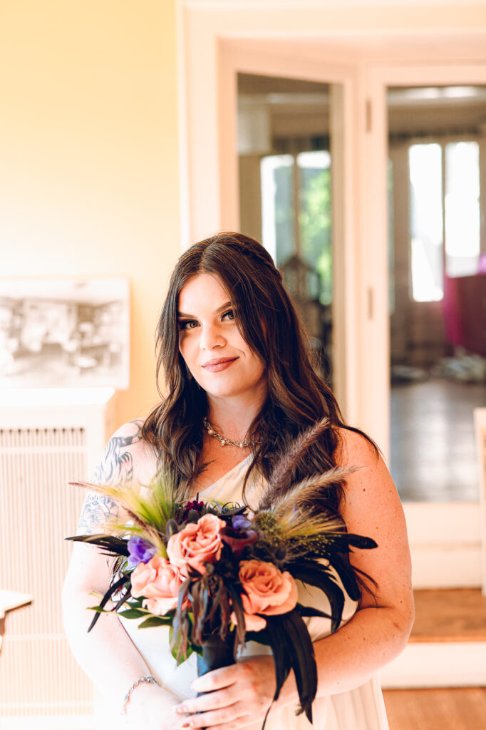 A couple gets celebrates their wedding at Pleasant House in Oak Park, Illinois.