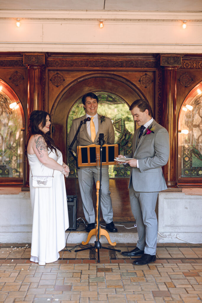 A couple gets celebrates their wedding at Pleasant House in Oak Park, Illinois.