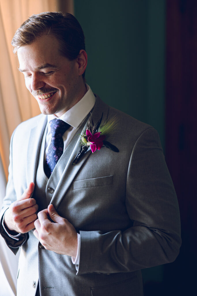 A couple gets celebrates their wedding at Pleasant House in Oak Park, Illinois.