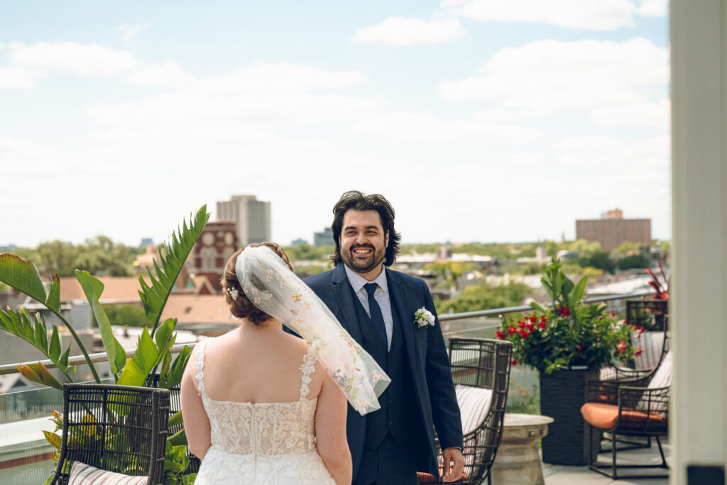 Caroline and Agustin's wedding day at The Arbory in Chicago