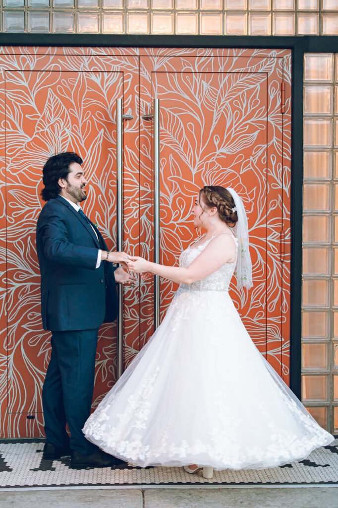 Caroline and Agustin's wedding day at The Arbory in Chicago