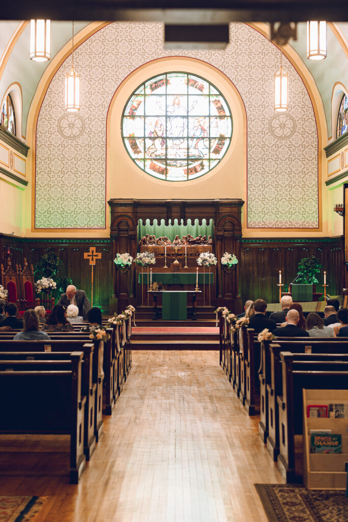 Caroline and Agustin's wedding day at the Wicker Park Lutheran Church in Chicago
