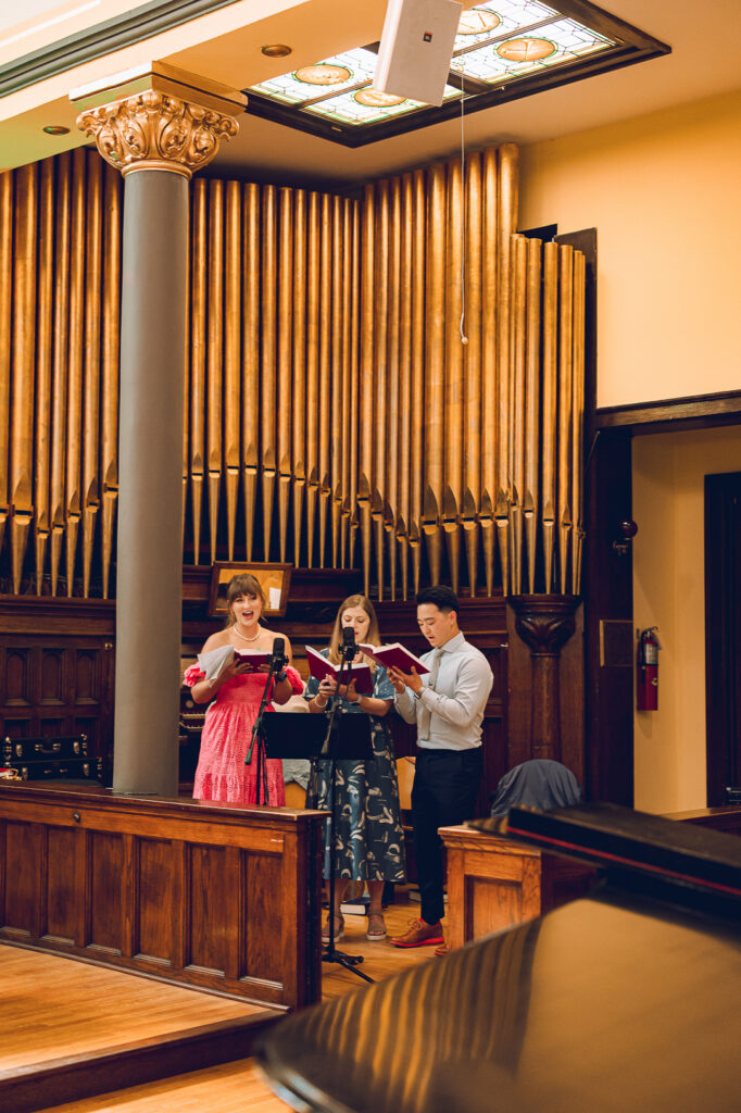 Caroline and Agustin's wedding day at the Wicker Park Lutheran Church in Chicago
