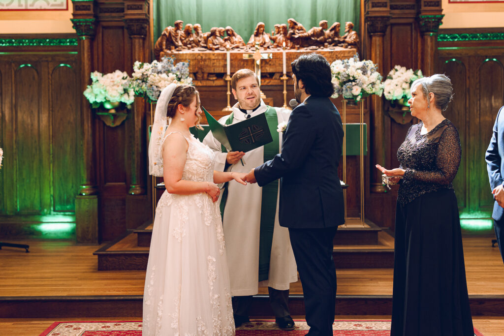 Caroline and Agustin's wedding day at the Wicker Park Lutheran Church in Chicago
