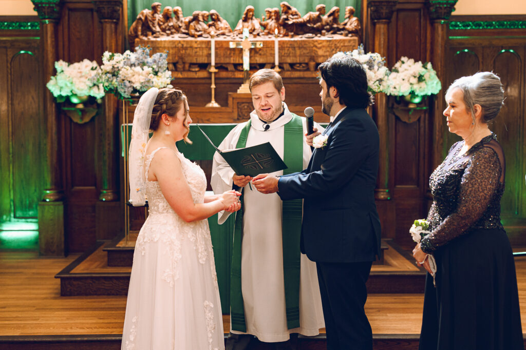 Caroline and Agustin's wedding day at the Wicker Park Lutheran Church in Chicago
