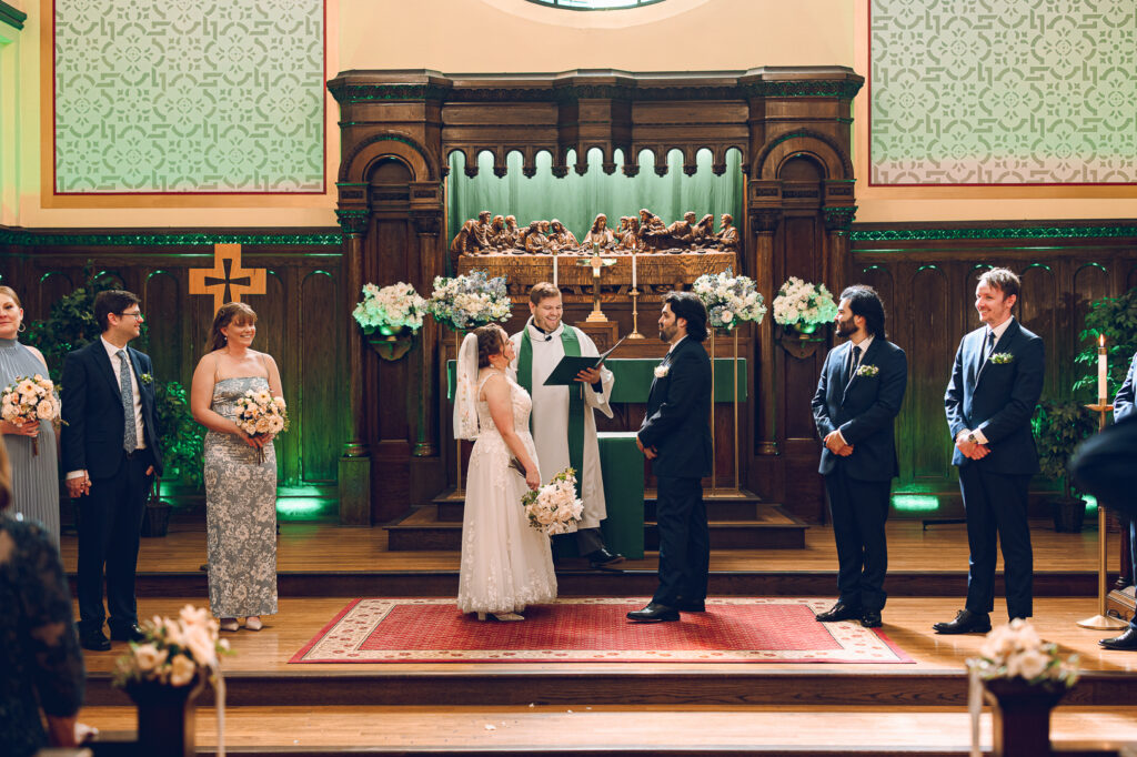 Caroline and Agustin's wedding day at the Wicker Park Lutheran Church in Chicago
