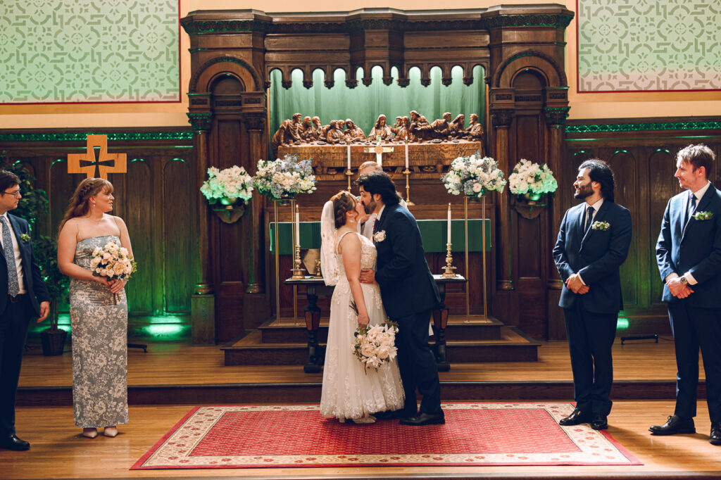 Caroline and Agustin's wedding day at the Wicker Park Lutheran Church in Chicago
