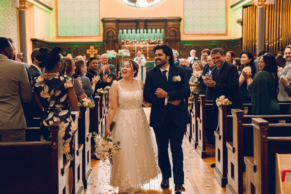 Caroline and Agustin's wedding day at the Wicker Park Lutheran Church in Chicago