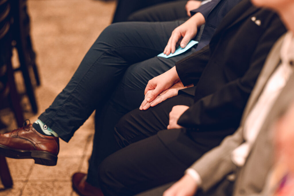 A queer couple celebrates their wedding at Osteria Via Stato