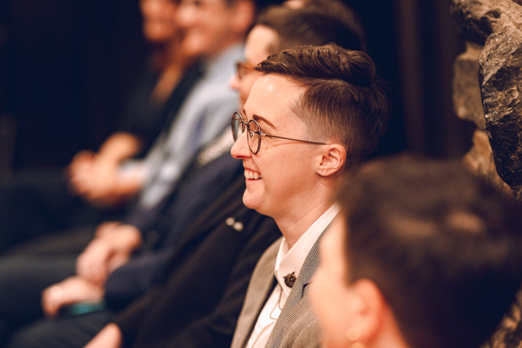 A queer couple celebrates their wedding at Osteria Via Stato