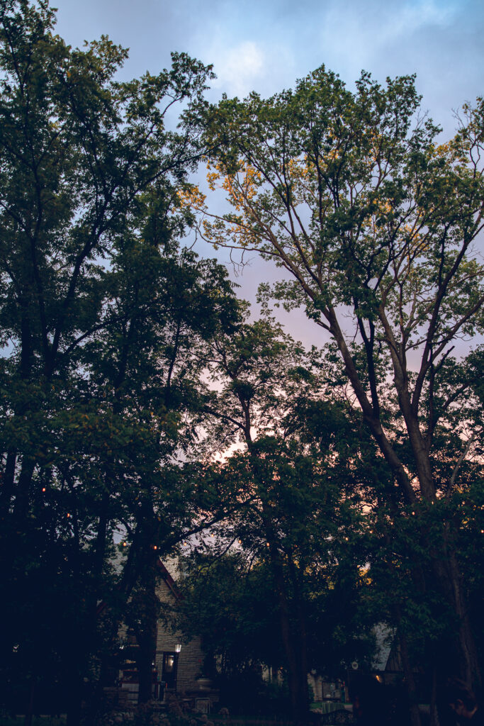 A queer couple celebrates their wedding at The Grove Redfield Estate in Glenview, Illinois.