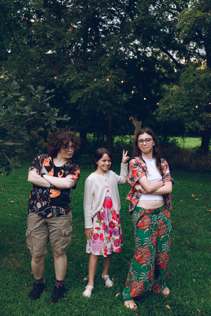 A queer couple celebrates their wedding at The Grove Redfield Estate in Glenview, Illinois.