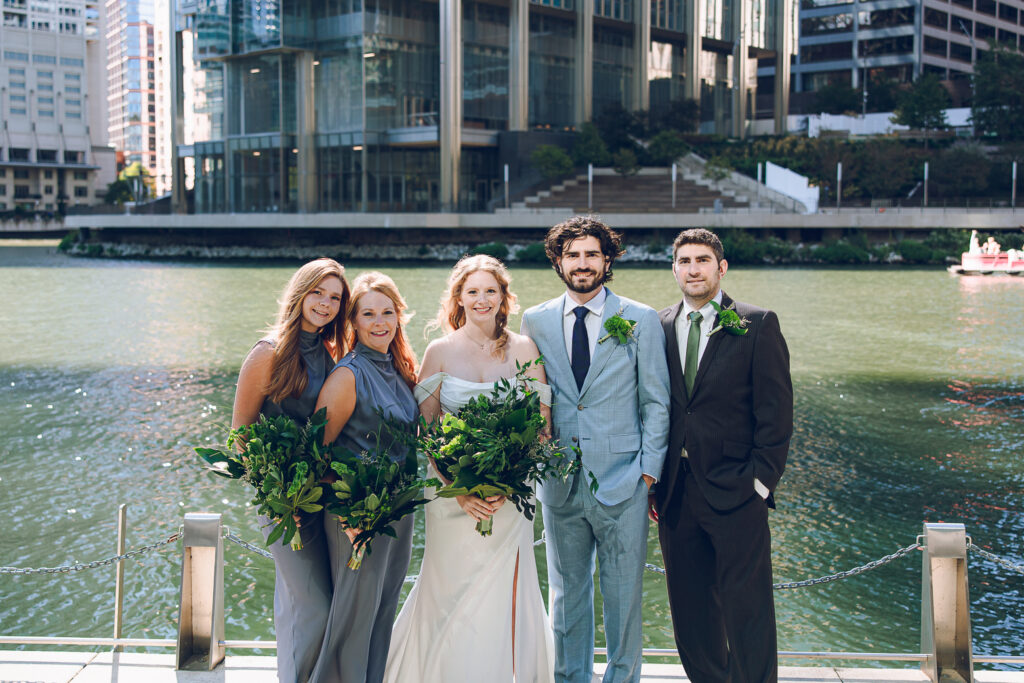 A couple gets married at Porter Kitchen and Deck on the Chicago River.