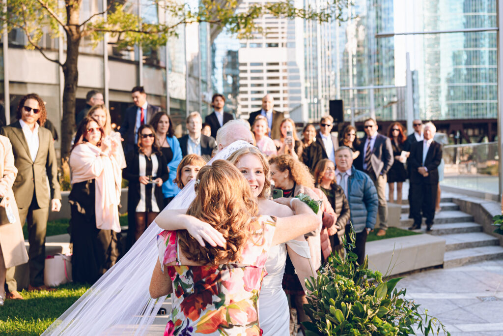 A couple gets married at Porter Kitchen and Deck on the Chicago River.