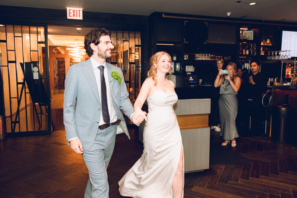 A couple gets married at Porter Kitchen and Deck on the Chicago River.