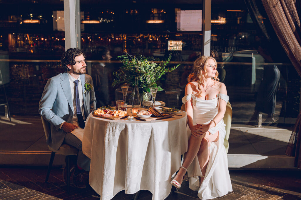 A couple gets married at Porter Kitchen and Deck on the Chicago River.