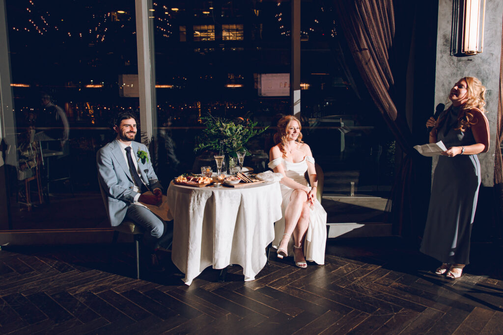 A couple gets married at Porter Kitchen and Deck on the Chicago River.