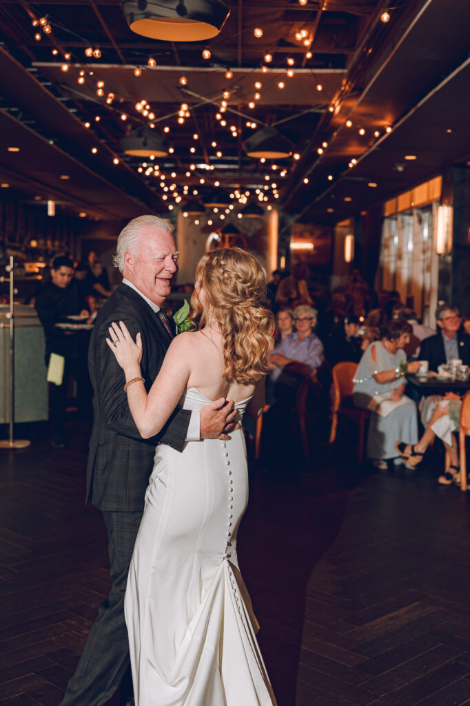 A couple gets married at Porter Kitchen and Deck on the Chicago River.