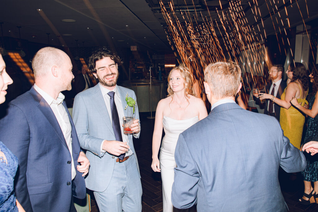 A couple gets married at Porter Kitchen and Deck on the Chicago River.