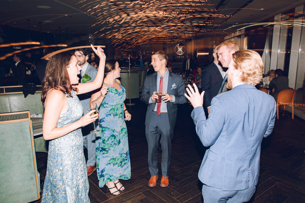 A couple gets married at Porter Kitchen and Deck on the Chicago River.